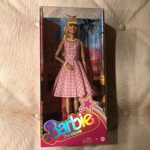 Barbie Movie Margot Robbie Pink Gingham Dress Doll